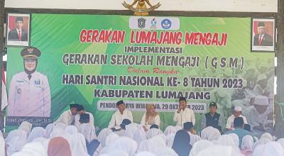 7000 Pelajar Lumajang Ngaji Bareng di Pendopo Arya Wiraraja Lumajang