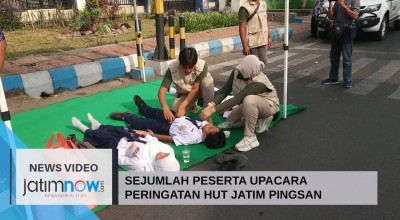 Video: Sejumlah Peserta Upacara Peringatan HUT Jawa Timur di Tulungagung Pingsan