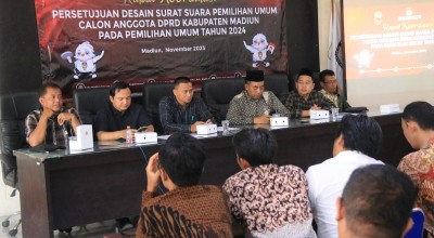Desain Surat Suara Disetujui, KPU Kabupaten Madiun Gelar Rakor