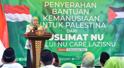 Muslimat NU Serahkan Bantuan Kemanusiaan untuk Palestina, Khofifah: Ini Tahap Pertama