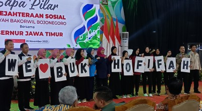 Gubernur Khofifah Sapa Ribuan Pilar Sosial Se-Bakorwil Bojonegoro
