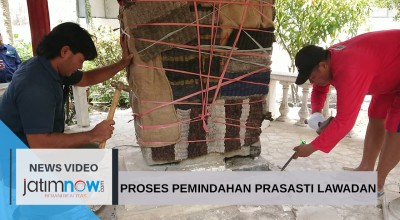 Video: Proses Pemindahan Prasasti Lawadan ke Museum Daerah Tulungagung