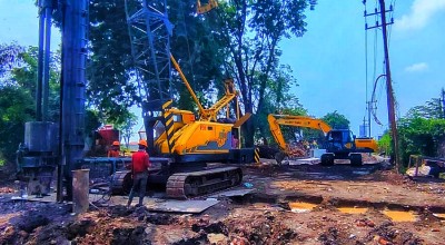 Proyek Frontage Road Ruas Delta Sari Arah Waru Sidoarjo Capai 54 Persen