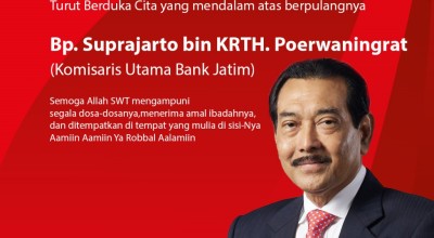 Komisaris Utama Bank Jatim Suprajarto Berpulang ke Rahmatullah