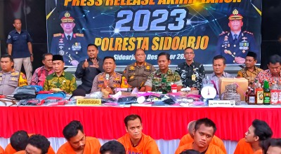 Polresta Sidoarjo Tuntaskan 5 dari 7 Kasus Pembunuhan di Tahun 2023,  Masih Tersisa 2 Perkara