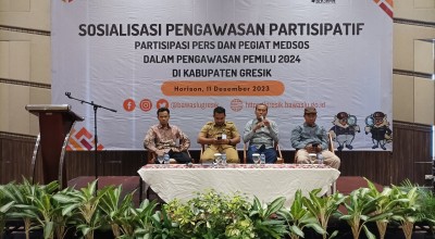 Bawaslu Gresik Gelar Diskusi Partisipasi Pers dan Pegiat Medsos dalam Pengawasan Pemilu 2024