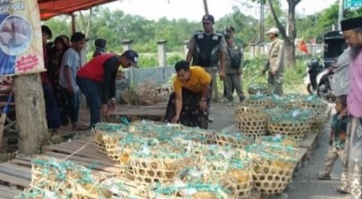 Penjual Durian di Bahu Jalan Akses Suramadu Bangkalan Ditertibkan