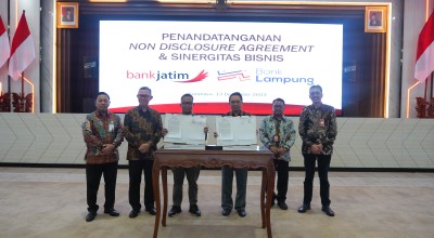 Perkuat KUB, Bank Jatim Teken NDA dan PKS Sinergitas Bisnis dengan Bank Lampung