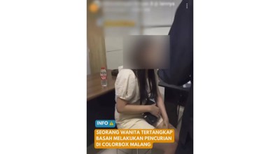 Viral, Wanita Diduga Curi Pakaian di Mall Kota Malang Seharga Rp1 Juta
