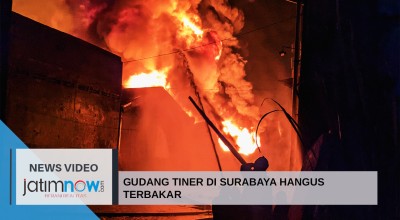 Video: Gudang Tiner di Surabaya Hangus Terbakar