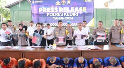Polres Kediri Tangkap Komplotan Curanmor dan 9 Budak Narkoba