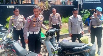 Puluhan Motor Knalpot Brong di Mapolresta Malang Kota Diganti Sesuai Standar