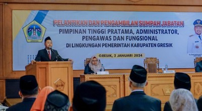 Bupati Fandi Akhmad Yani Lantik 130 Pejabat Lingkup Pemkab Gresik