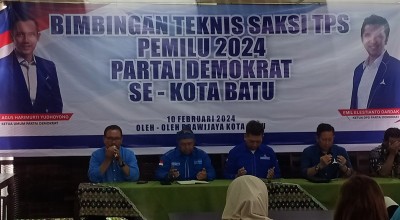 611 Saksi TPS dari Partai Demokrat Dapat Pembekalan Jelang Coblosan di Kota Batu