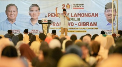 Ribuan Pendidik di Lamongan Dukung Prabowo, Gus Sadad: Sekali Putaran Itu Nyata
