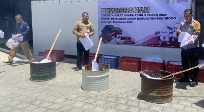 KPU Ponorogo Musnahkan 18.754 Surat Suara Rusak