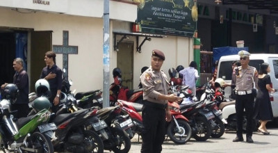 Perayaan Jumat Agung, Polisi Jaga Kemanan Sejumlah Gereja di Bangkalan