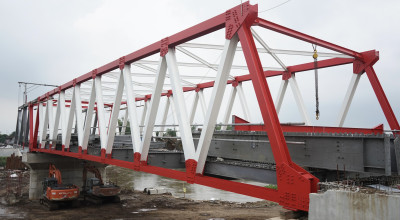 Pembangunan Jembatan Jongbiru Kediri Capai 75 Persen