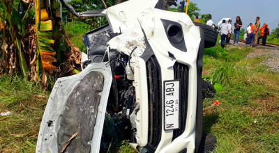 Sekeluarga Naik Mobil Ayla Ditabrak Kereta Api di Sidoarjo, Begini Kondisinya