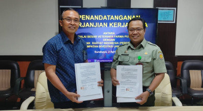 BRI Surabaya dan Balai Besar Veterina Farma Pusvetma Teken Kerja Sama