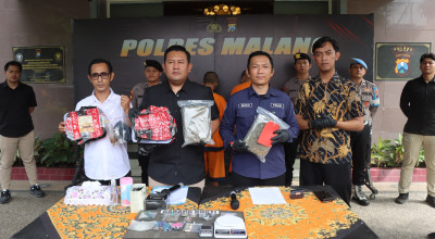Polres Malang Bongkar Peredaran Narkotika Jaringan Lapas, Sita 2 Kg Ganja
