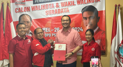 Ketua Projo Jatim Bayu Airlangga Daftar Bacawali Surabaya ke PSI