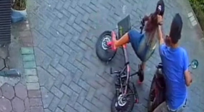Viral, Bocah Bersepeda jadi Korban Jambret Kalung di Gedangan Sidoarjo