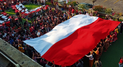 2000 Pelajar Kristen di Kota Malang Bentangkan Bendera Raksasa, Peringati HUT RI