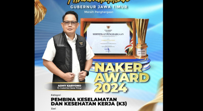 Jatim Raih Predikat Pembina K3 Terbaik Nasional, 6 Kali Berturut-turut