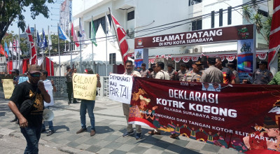 Pendukung Kotak Kosong Siap Gembosi Suara Eri-Armuji di Pilwali Surabaya 2024