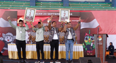 Undian Nomor Paslon Pilkada Lamongan, Ghofur - Firosya 1 dan Yes - Dirham 2