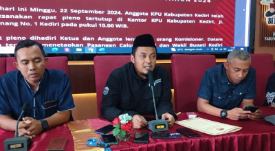 KPU Kabupaten Kediri Tetapkan 2 Pasangan Calon Peserta Pilkada 2024