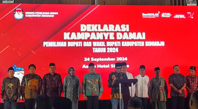 Deklarasi Kampanye Damai, Subandi dan Mas Iin Beradu Pesan untuk Warga Sidoarjo
