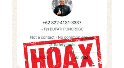 WhatsApp Palsu Pjs Bupati Ponorogo Incar Pejabat Eselon 2, Waspadai Nomor Ini
