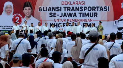 Aliansi Transportasi se-Jawa Timur Deklarasi Dukung Khofifah-Emil