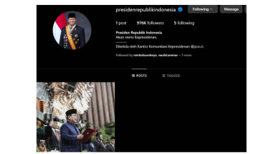 Akun Instagram Resmi Kepresidenan, 1 Postingan Follower 975 Ribu