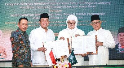 Menteri ATR/BPN - PWNU Jatim Teken Kerja Sama Sertifikat Tanah Wakaf