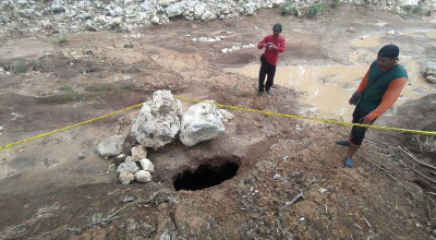 BPBD Kabupaten Blitar Selidiki Lubang Misterius di Sungai Kalisat