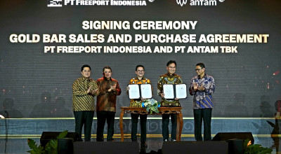 Freeport Indonesia dan Antam Teken Perjanjian Jual Beli 30 Ton Emas