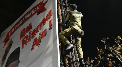 Masa Tenang, APK Calon Kepala Daerah di Surabaya Mulai Dibredel