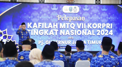 Pj Gubernur Jatim Lepas Kafilah MTQ Korpri 2024: Target Juara Umum