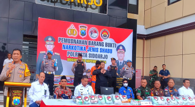 Polresta Sidoarjo Musnahkan 30 Kilogram Sabu Senilai Rp30 Miliar