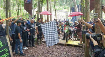 Ratusan Riders Trail Reunian di Jalur Gaza Gunung Klotok Kediri
