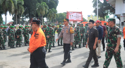 Personel Polres Blitar Kota Siaga Antisipasi Bencana Hidrometeorologi