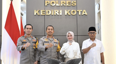 Pasangan Wali Kota Kediri Terpilih Temui Kapolres, Kolaborasi Jaga Kamtibmas