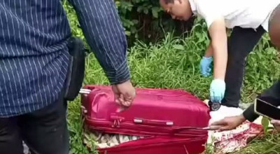 Mayat Termutilasi Ditemukan dalam Koper Merah, Gegerkan Warga Kendal Ngawi