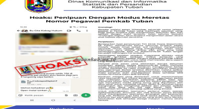 Pesan Hoaks Tersebar lewat Whatsapp Lingkup Pemkab Tuban, Warga Diminta Waspada