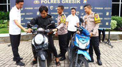 Polres Gresik Kembalikan Motor Warga Surabaya dan Sidoarjo yang Digondol Maling