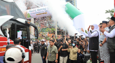 4.008 Peserta Mudik Gratis Pemprov Jatim Full Senyum