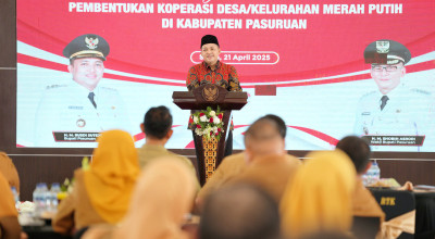 Bupati Pasuruan Canangkan Pembentukan Koperasi Desa Merah Putih